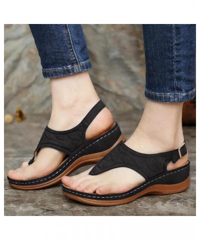 Women's Sandals Womens Wedge Sandals Strapped Sandals Women Heels Sandals Women Dressy Summer Flat Arch Support Wide Width Or...