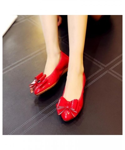 Womens Loafers Pointed Toe Slip On Comfy Ballet Flats Foldable Red 5 $29.98 Flats