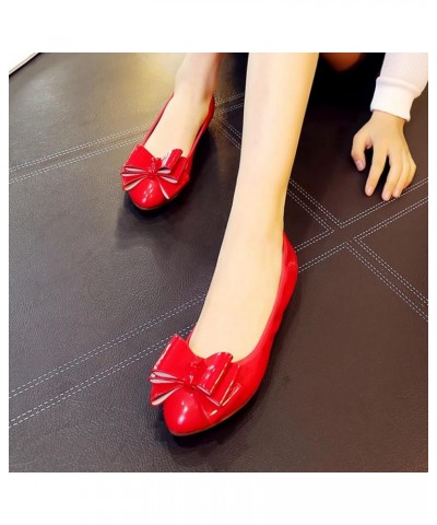 Womens Loafers Pointed Toe Slip On Comfy Ballet Flats Foldable Red 5 $29.98 Flats