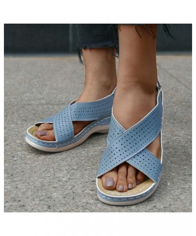 Fish Mouth Slip On Platform Sandals Ladies Fashion Summer Boho Wedge Heel Sponge Hook&Loop Sandals Casual Party Dressy Beach ...