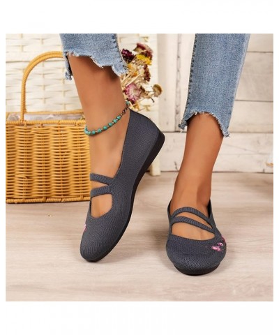 Ladies Fashion Solid Color Breathable Knitting Exquisite Embroidery Comfortable Casual Shoes for Women Slip on Winter Grey $1...