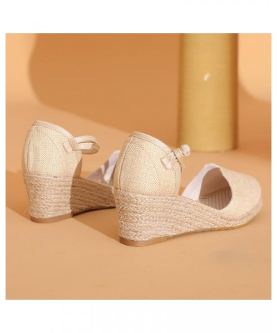 Womens Closed Toe Sandals, Espadrilles for Women Closed Toe Wedges Summer Sandals Ankle Strap Casual Closed Toe Wedge Sandals...