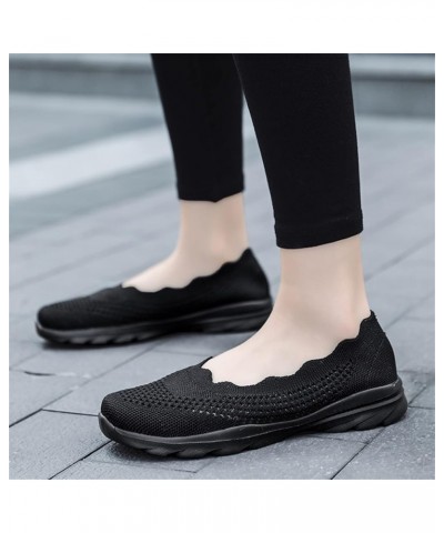 Womans Arch Support Shoes Summer Breathable Mesh Slip on Shallow Mouth Sneakers Lightweight Non Slip Walking Footwear Black $...