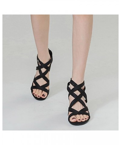 Womens Sandals Adjustable Ankle Buckle Dress Sandals Footbed Arch Support Flat Sandals Black Sandals Women Black $16.33 Outdo...