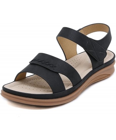 2023 Ladies Retro Wedge Comfortable Sandals, Wedge Sandal for Women Cute Ankle Strap Open Toe Comfortable Platform Plus Size ...