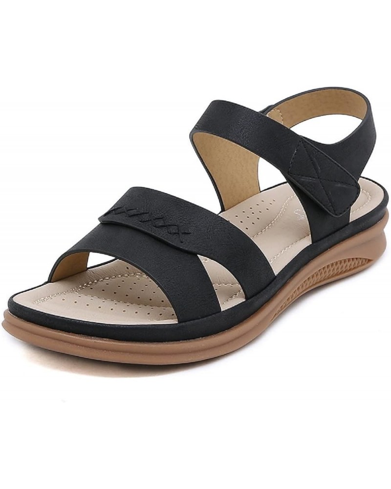 2023 Ladies Retro Wedge Comfortable Sandals, Wedge Sandal for Women Cute Ankle Strap Open Toe Comfortable Platform Plus Size ...