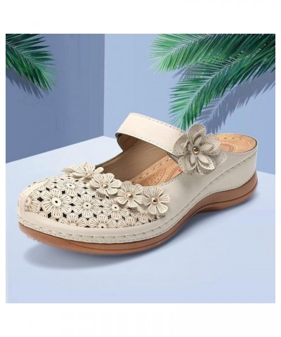 Roman Flat Sandals open toe sandals women summer shoes for women wedge sandals Z 14-white $17.45 Sandals