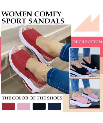 Summer Casual Comfortable Wedge Sandals, Orthopedic Sandals Shoes for Women, Women's Slip-On Sandals Open Toe Walking Shoes C...