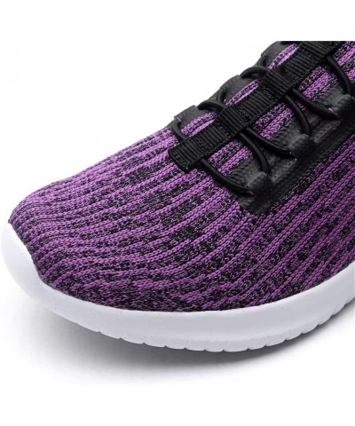 Women's Comfortable Walking Shoes - Tennis Athletic Casual Slip on Sneakers 2122 Purple $14.27 Athletic Shoes