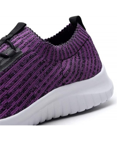 Women's Comfortable Walking Shoes - Tennis Athletic Casual Slip on Sneakers 2122 Purple $14.27 Athletic Shoes