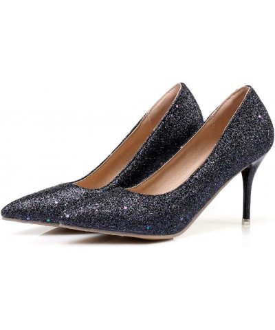 Women's Pointed Toe Pumps Fashion Comfort Slip on High Heels Wedding Party Dress Stilettos Shoes 48 Black $32.63 Pumps