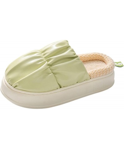 Moccasins Crib Slippers Women Sophisticated Couple's Winter Unique Flat Thick Bottom Non Slip Classic House Shoes A-green $7....