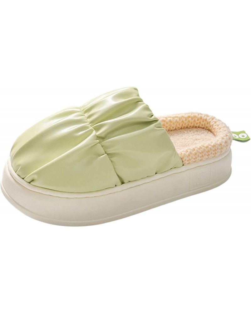 Moccasins Crib Slippers Women Sophisticated Couple's Winter Unique Flat Thick Bottom Non Slip Classic House Shoes A-green $7....