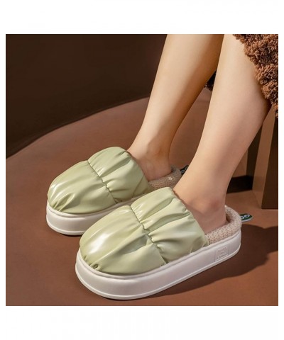 Moccasins Crib Slippers Women Sophisticated Couple's Winter Unique Flat Thick Bottom Non Slip Classic House Shoes A-green $7....