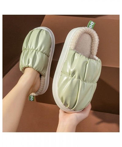 Moccasins Crib Slippers Women Sophisticated Couple's Winter Unique Flat Thick Bottom Non Slip Classic House Shoes A-green $7....