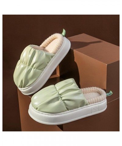 Moccasins Crib Slippers Women Sophisticated Couple's Winter Unique Flat Thick Bottom Non Slip Classic House Shoes A-green $7....