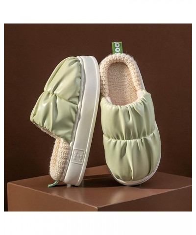 Moccasins Crib Slippers Women Sophisticated Couple's Winter Unique Flat Thick Bottom Non Slip Classic House Shoes A-green $7....