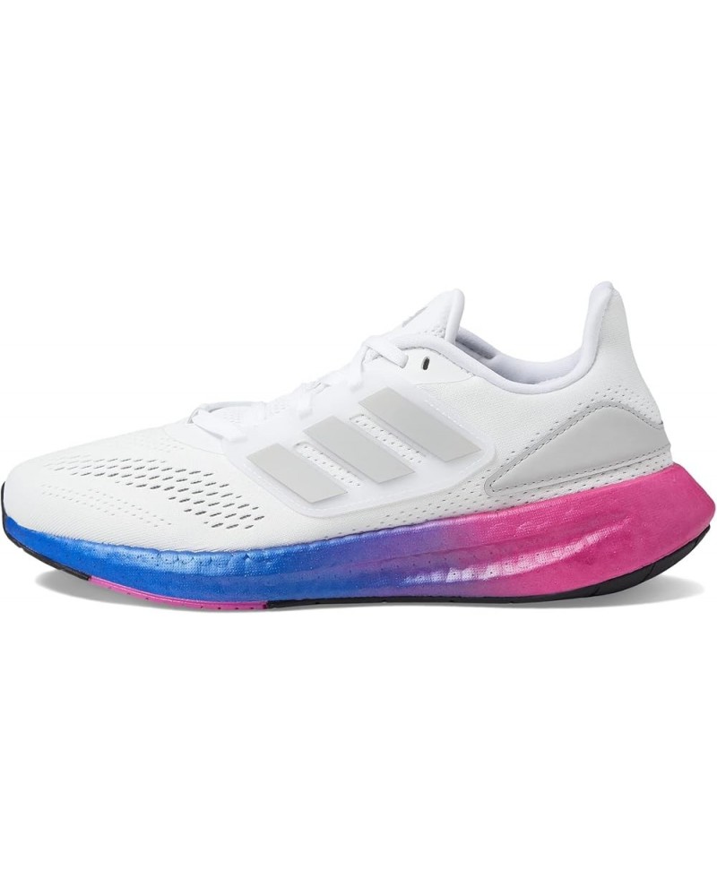 Women's Pureboost 22 Running Shoe White/Grey/Lucid Fuchsia $90.17 Athletic Shoes