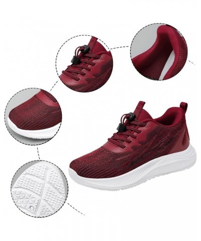 Womens Walking Tennis Mesh Sneakers Workout Lightweight Comfort Shoes Work Shoes for Women Ao2-red $15.94 Athletic Shoes