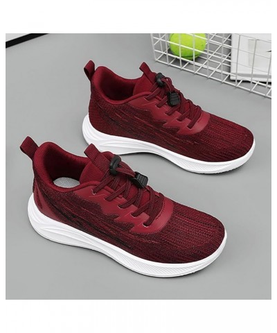 Womens Walking Tennis Mesh Sneakers Workout Lightweight Comfort Shoes Work Shoes for Women Ao2-red $15.94 Athletic Shoes