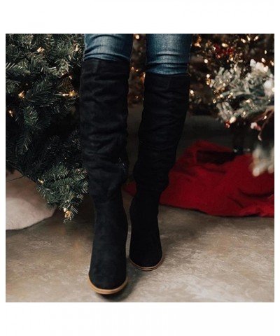 Over Knee Boots for Women Wide Calf Plus Size Fashion Boot Block High Heel Side Zipper Booties Casual Cozy Winter Boots style...