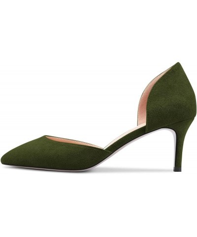 Women Stiletto Mid Heel Pointed Toe Pumps Two-Piece Slip-on Office Classic 2.4 Inches Heels Green a $32.20 Pumps