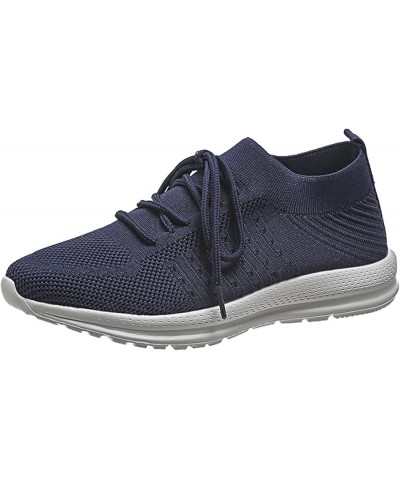 Women Sneakers Slip-On Walking Shoes Arch Support Sneakers Women's Sneakers Lightweight Navy-c $16.04 Athletic Shoes