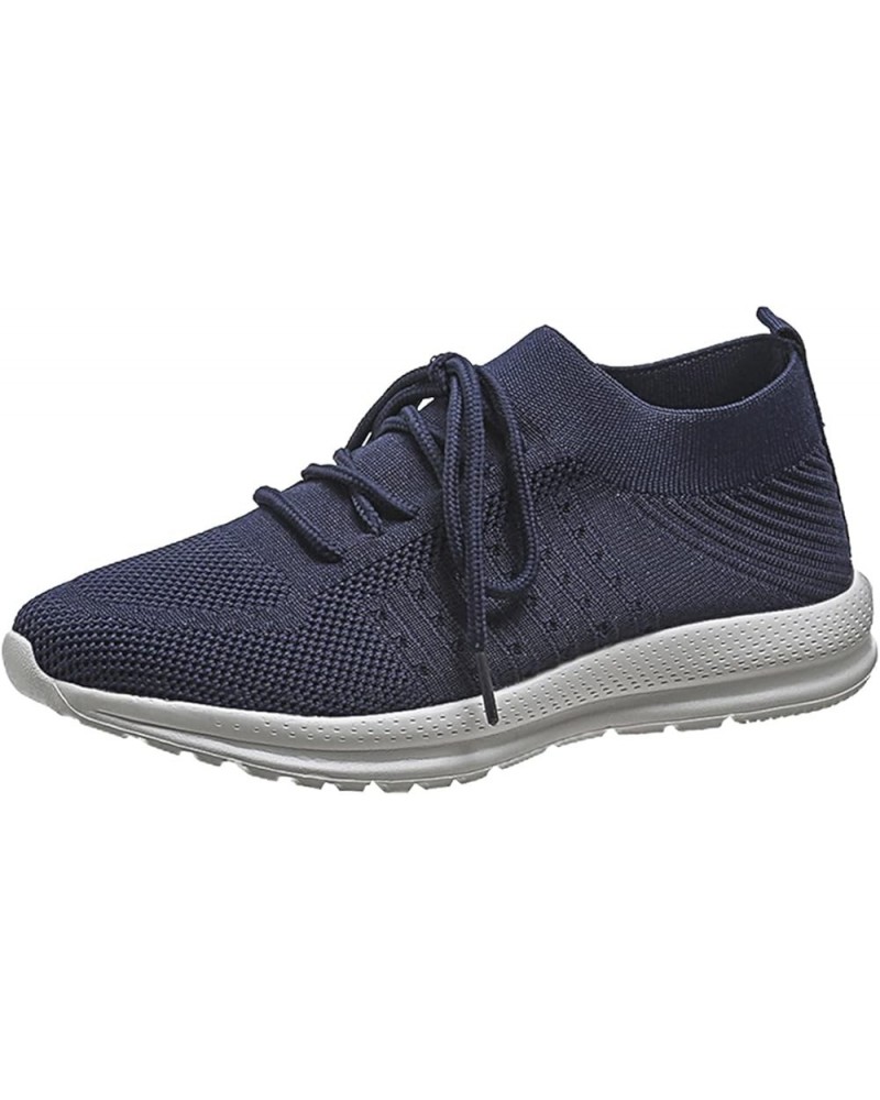 Women Sneakers Slip-On Walking Shoes Arch Support Sneakers Women's Sneakers Lightweight Navy-c $16.04 Athletic Shoes