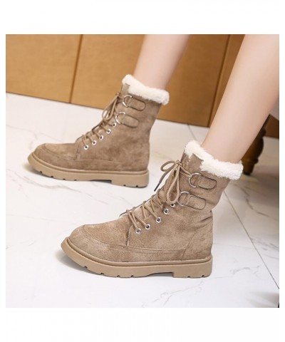 Women's Snow Boots Size 9 Womens Waterproof Winter Boots Ankle Zip Boots Winter Fur Tall Snow Boots Waterproof Insulated Bota...