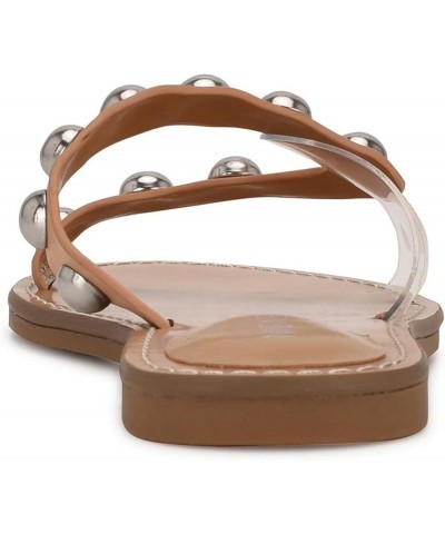 Womens Chime Faux Leather Criss Cross Front Slide Sandals Clear/Light Natural $14.79 Sandals