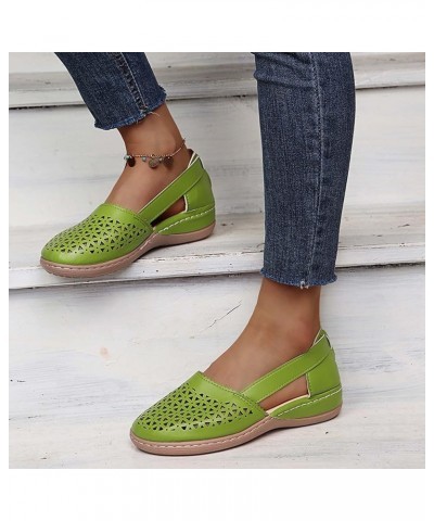 2021 Summer Women Sandals Casual Moccasins Loafers Beach Shoes Ladies Faux Leather Slip on Sandals Fashion Hollow Closed Toe ...