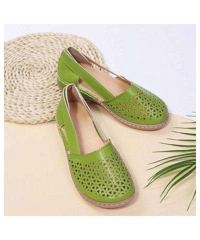 2021 Summer Women Sandals Casual Moccasins Loafers Beach Shoes Ladies Faux Leather Slip on Sandals Fashion Hollow Closed Toe ...