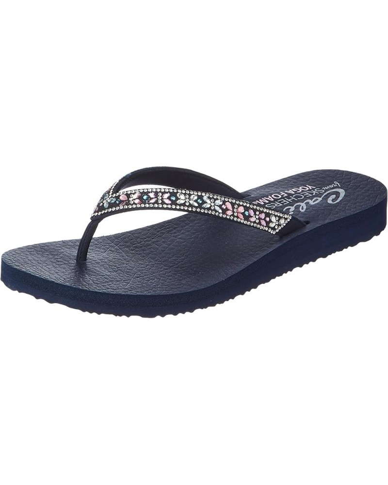 Women's Vinyasa-Wild Daisies Flip-Flop Navy Mitobuck Multi Gem Rhiestone Trim $32.80 Fashion Sneakers