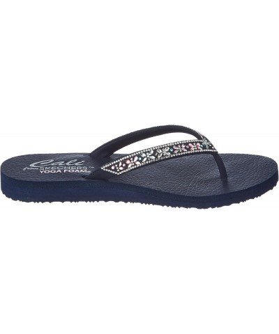 Women's Vinyasa-Wild Daisies Flip-Flop Navy Mitobuck Multi Gem Rhiestone Trim $32.80 Fashion Sneakers