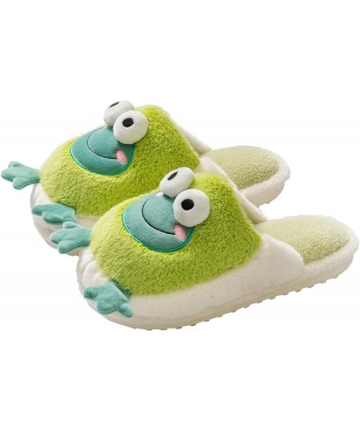 Teen Girls Solid Color Slippers Women Slippers Autumn Winter Indoor and Outdoor Fashion Comfortable Cute Cartoon Shoes Green ...