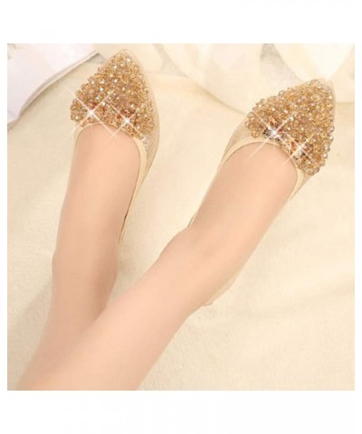 Woman Plus Size Crystal Flat Shoes Comfortable Rhinestone Flower Shoes Womens Casual Slip on Shoes to Wear with Casual Dresse...