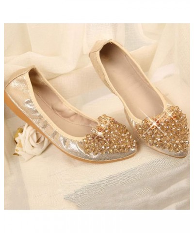 Woman Plus Size Crystal Flat Shoes Comfortable Rhinestone Flower Shoes Womens Casual Slip on Shoes to Wear with Casual Dresse...