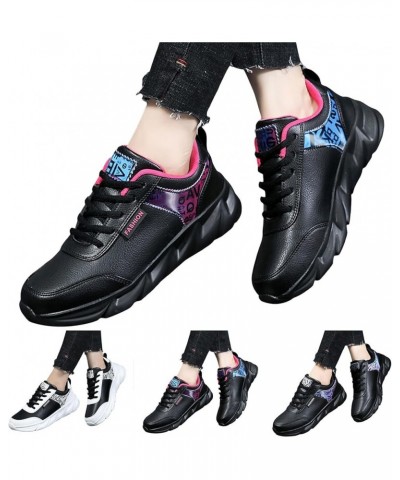 Women Sports Shoes Casual Fashion New Pattern Lace Up Comfortable Lightweight Non Slip Sneaker Roller Skates for Women Black ...