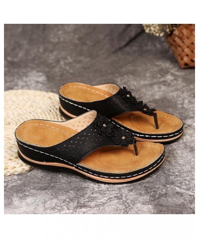 Sandals for Women, Women Walking Slippers with Arch Support Anti-Slip Breathable Sandal Vintage Slip On Flip Flops Sandals Wo...