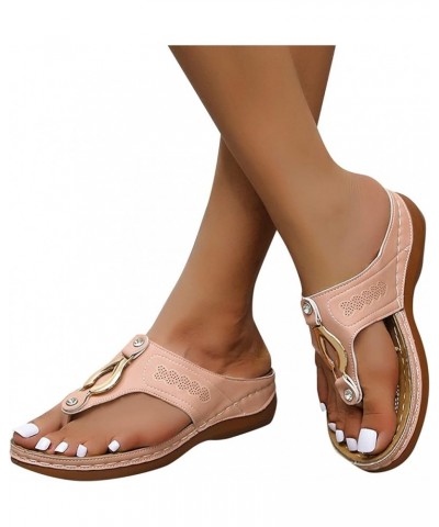 Women Walking Sandals Sandals Thick Soled Shoes Breathable Women's Leisure Casual Outdoor Fashion Massage Pink-b $11.80 Sandals