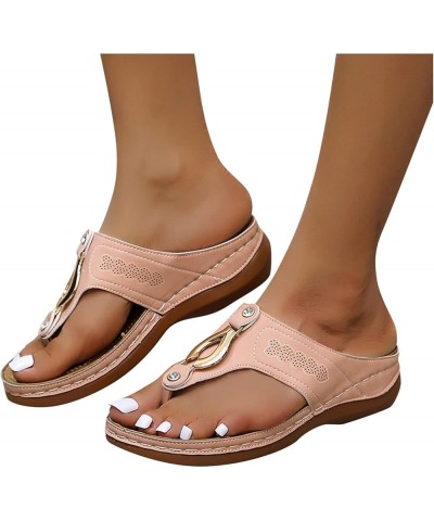 Women Walking Sandals Sandals Thick Soled Shoes Breathable Women's Leisure Casual Outdoor Fashion Massage Pink-b $11.80 Sandals