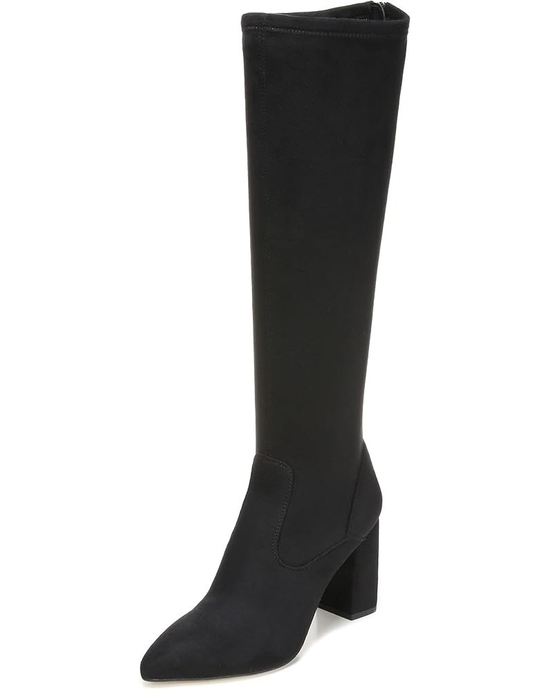 Womens Katherine Knee High Boot Black Stretch Suede $52.03 Boots