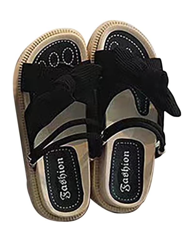 Women Flip Flops Size 9 Boys Slides Size 7 Sandals Women White Sandals White Flats Shoes Women Sandals For Dresses Whi H-blac...