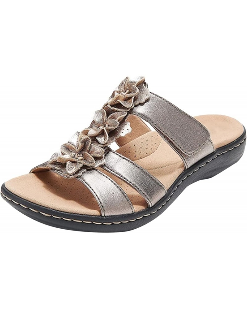 Flip Flop Women Sandals Cushion Slides Silver Sandals Fish Sandals Women Sandal Sandals Women Fashion Heels F 10-gold $12.38 ...