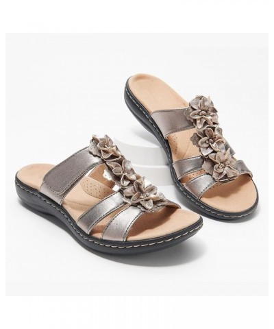 Flip Flop Women Sandals Cushion Slides Silver Sandals Fish Sandals Women Sandal Sandals Women Fashion Heels F 10-gold $12.38 ...