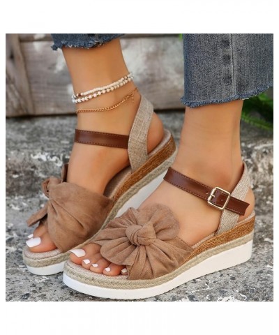 Platform Wedge Sandals for Women,Black Brown White Nude Espadrille Walking Sport Athletic Sandals Womens Wedge Sandals Comfor...