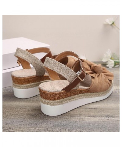 Platform Wedge Sandals for Women,Black Brown White Nude Espadrille Walking Sport Athletic Sandals Womens Wedge Sandals Comfor...