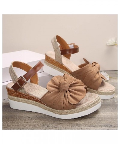 Platform Wedge Sandals for Women,Black Brown White Nude Espadrille Walking Sport Athletic Sandals Womens Wedge Sandals Comfor...