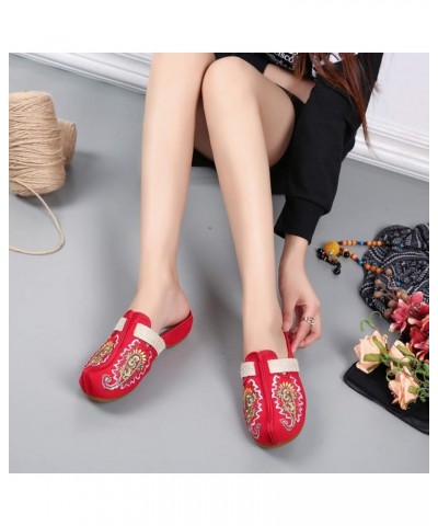 Slippers Women's Slippers, Chinese Style Slippers Embroidered Shoes, Alice Slippers, Handmade Traditional Flax Slippers, Casu...