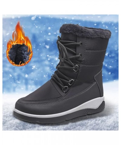 Black Knee High Winter Boots for Women Winter Boots for Hiking Lightweight Waterproof Women Snow Boots Womens Size 6 Boots fo...